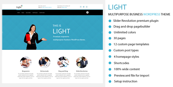 light multipurpose business wordpress theme