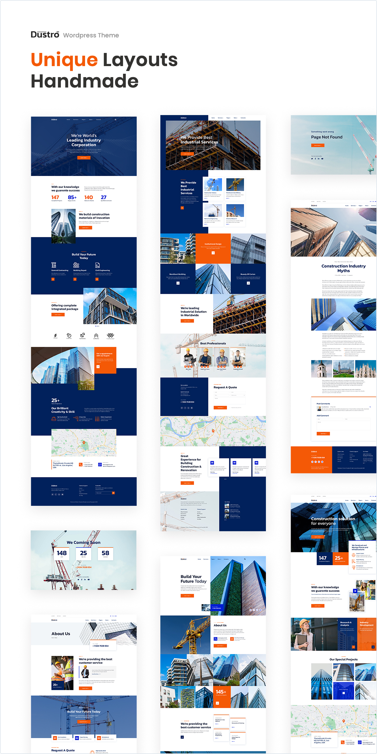 Dustro - Construction Company WordPress Theme