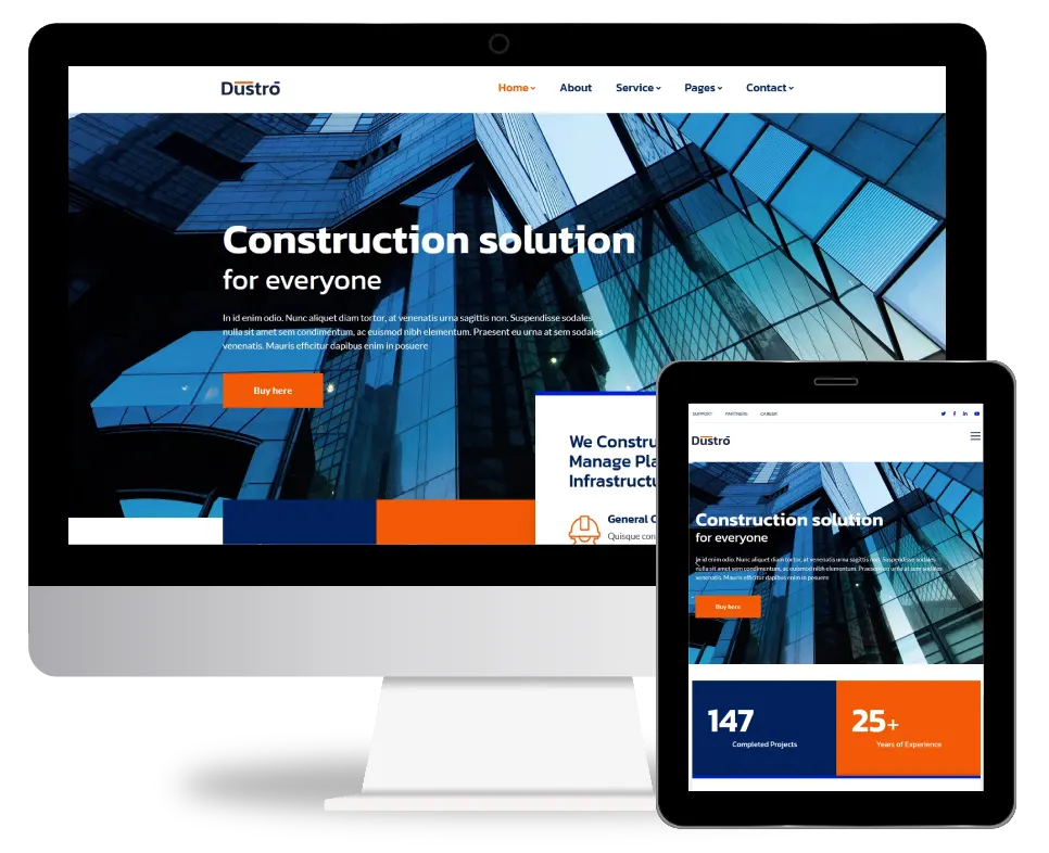 Dustro - Construction Company WordPress Theme