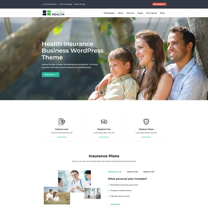 Health Insurance Business WordPress Theme