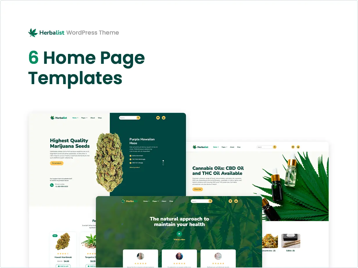 Herbalist - Medical Marijuana Store WordPress Theme