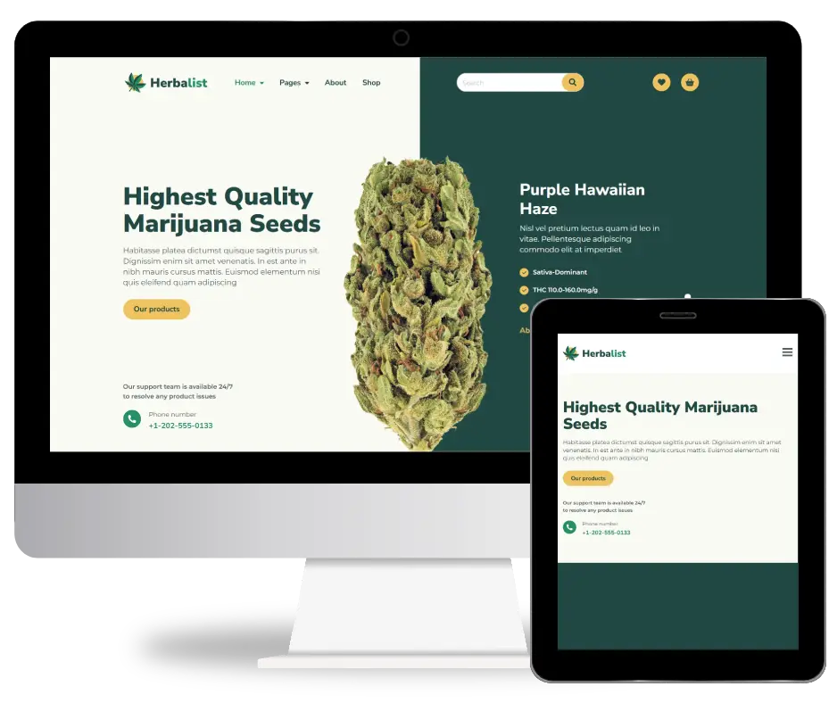 Herbalist - Medical Marijuana Store WordPress Theme