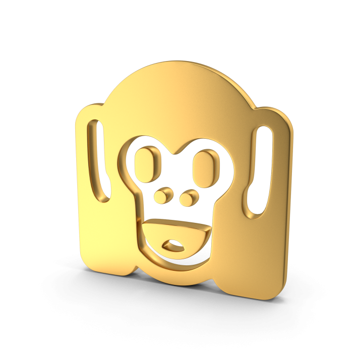 Hear No Evil Monkey Logo Icon.H02.2k